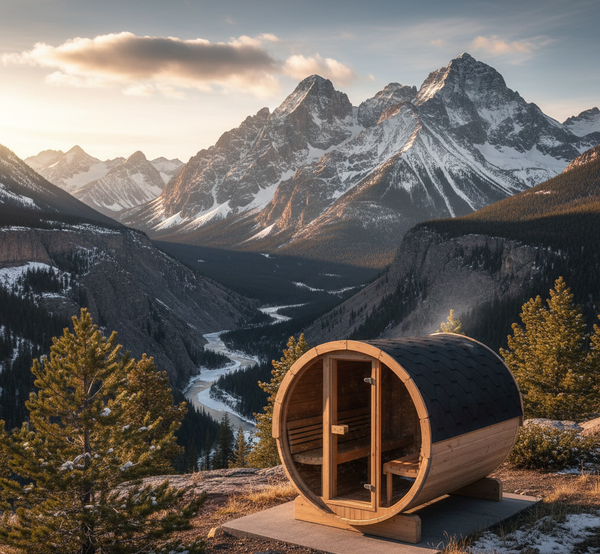 SaunaLife Model E8G Sauna Barrel Glass Front